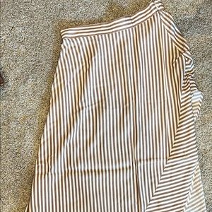 Lulus Striped brown and white flutter skirt.
